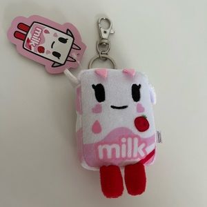 Tokidoki Moofia Strawberry Milk Plush BagCharm Keyring